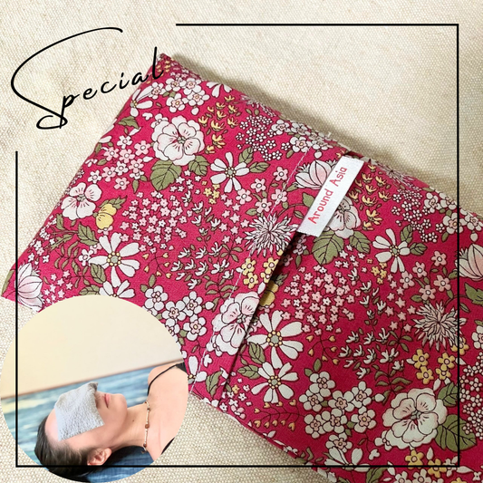 花柄のヨガアイピロー(レッド) | Red Flower Yoga Eye Pillow