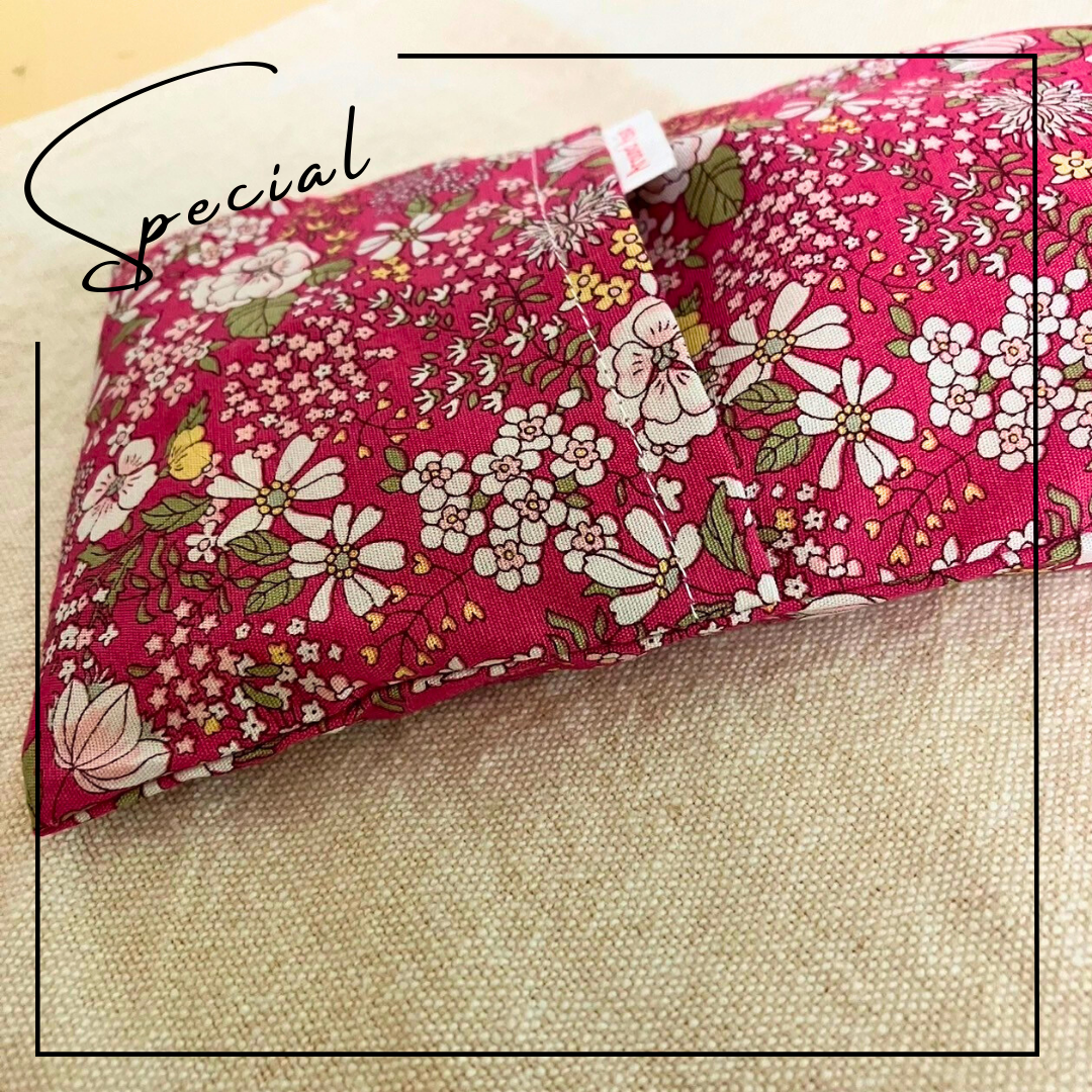 花柄のヨガアイピロー(レッド) | Red Flower Yoga Eye Pillow